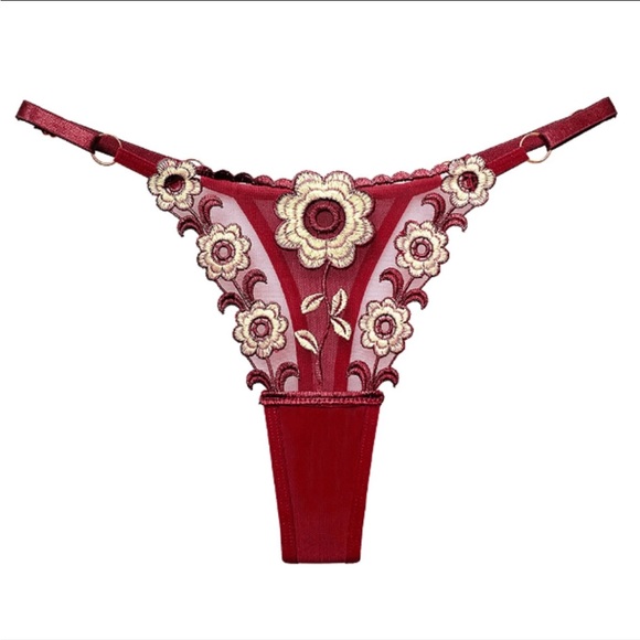 2 Pc Women's
Floral Embroidery
Open Crotch Thongs - Picture 8 of 11